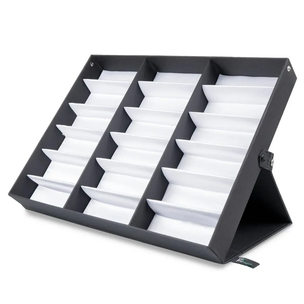 18 Slot Sunglasses Organizer Eyeglass Display Case Storage Eyewear Holder Tray